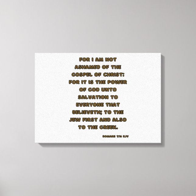 Romans 1:16 Bible Verse KJV Wall Art Canvastryck (Framsida)