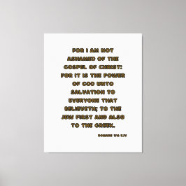 Romans 1:16 Bible Verse KJV Wall Art Canvastryck
