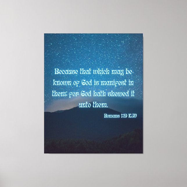 Romans 1:19 Bible Verse KJV Pic Wall Art Canvastryck (Framsida)