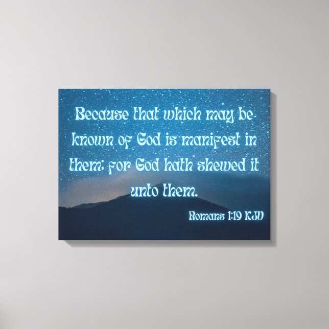 Romans 1:19 Bible Verse KJV Pic Wall Art Canvastryck (Framsida)