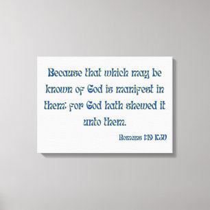 Romans 1:19 Bible Verse KJV Wall Art Canvastryck