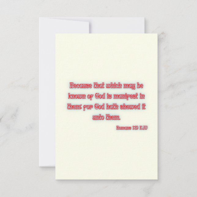 Romans 1:19 KJV Bible Verse Flat Greeting Card Kort (Framsida)