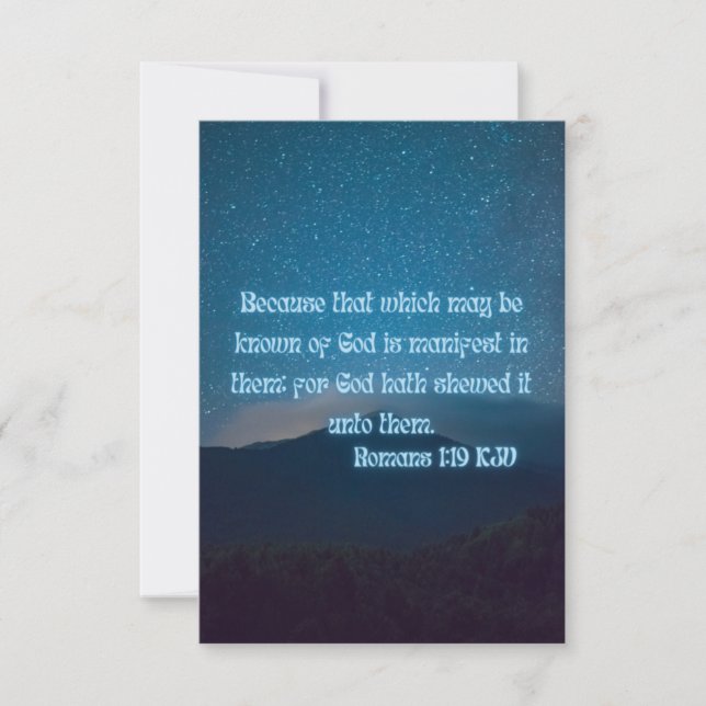 Romans 1:19 KJV Bible Verse Pic Flat Greeting Card Kort (Framsida)
