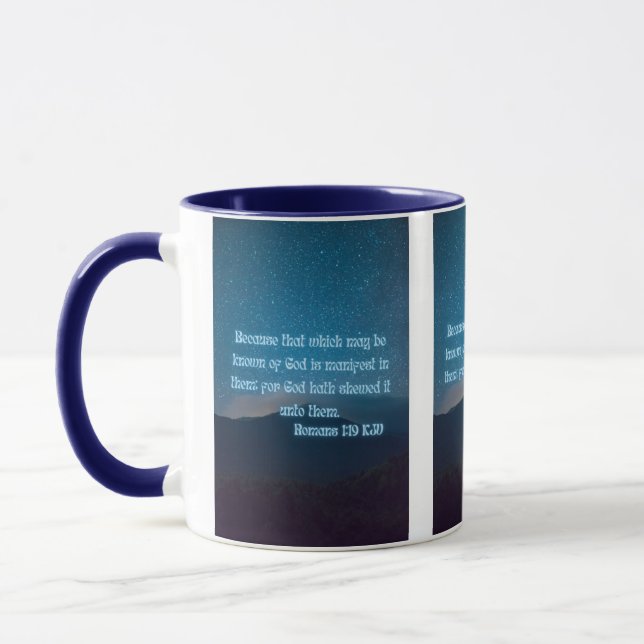 Romans 1:19 KJV Bible Verse Pic Two-Tone Mugg (Vänster)