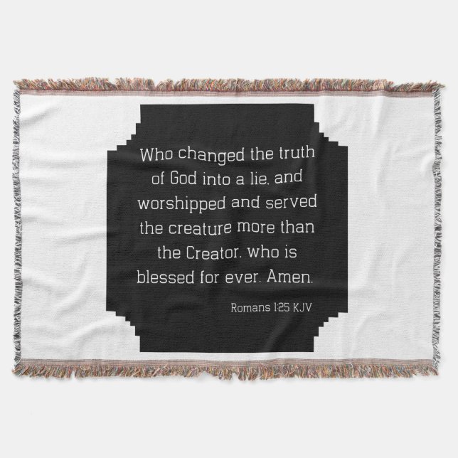 Romans 1:25 Bible Verse Quote KJV Filt (Framsidan)