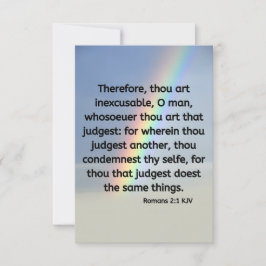 Romans 2:1 KJV Bible Verse Pic Flat Hälsning Kort