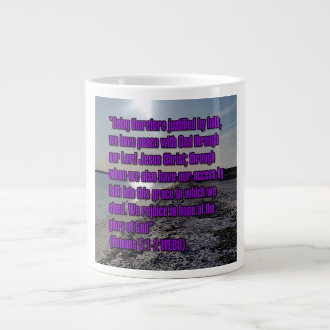 Romans 5:1-2 WEBU Mug Jumbo Mugg (Framsidan)