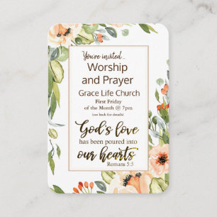 Romans 5:5 Blommigten för gudars Kärlek-kyrka, utf Visitkort
