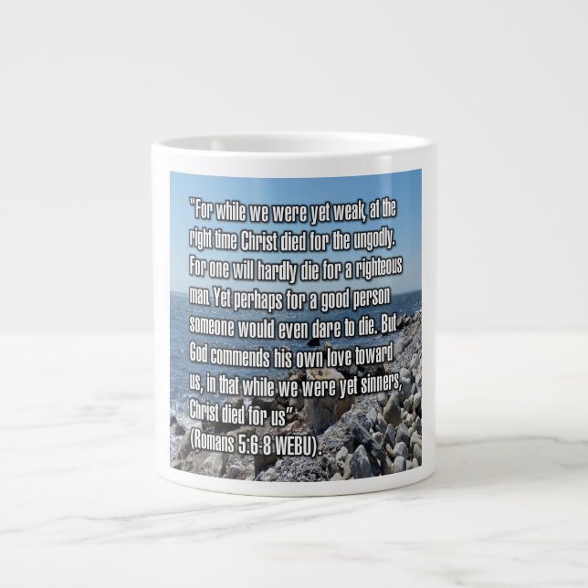 Romans 5:6-8 WEBU Mug Jumbo Mugg (Framsidan)