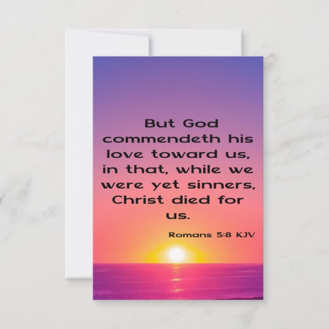 Romans 5:8 KJV Bible Scripture Pic Greeting Card Kort (Framsida)