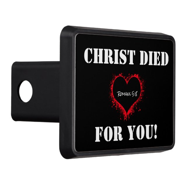 Romans 5:8 - Kristus dog för dig Dragkroksskydd (Höger)