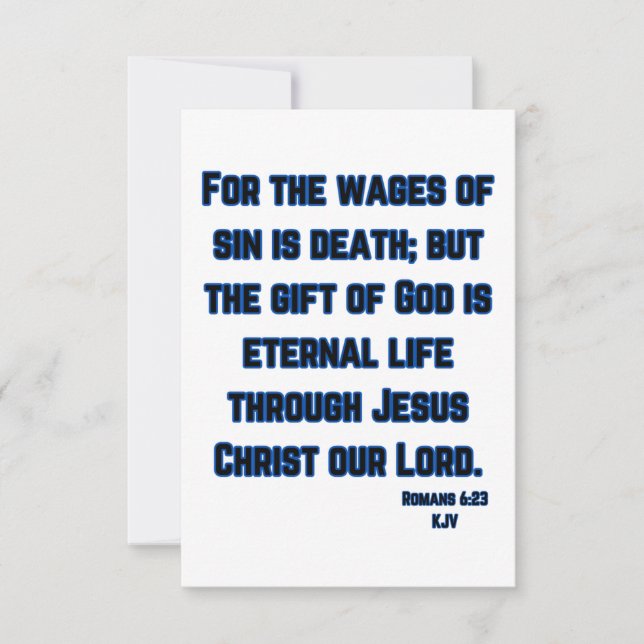 Romans 6:23 Bible Verse Greeting Card Kort (Framsida)