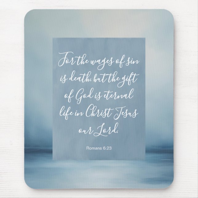 Romans 6:23 Bible Verse Image Spiral bärbar dator Musmatta (Framsidan)
