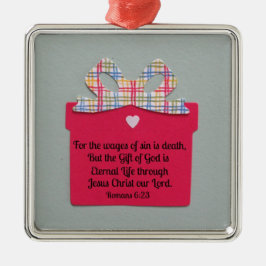 Romans 6:23 För synd är död... Julgransprydnad Metall