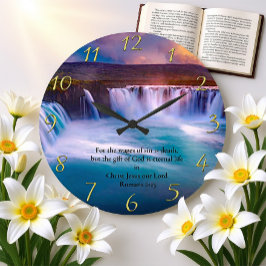 Romans 6:23 Guld Christian Faith Prayer Stor Klocka