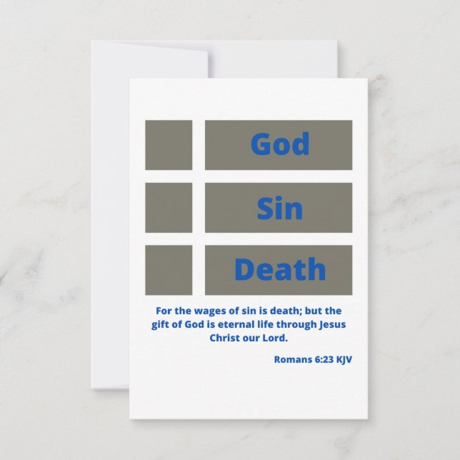 Romans 6:23 KJV Bible Verse 2 Flat Greeting Card Kort (Framsida)