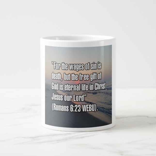 Romans 6:23 WEBU Mug Jumbo Mugg (Framsidan)