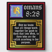 Romans 828 Guld belyst Brev KJV Bible Verse