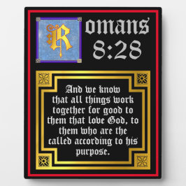Romans 828 Guld belyst Brev KJV Bible Verse