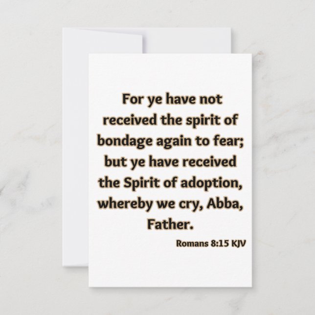 Romans 8:15 KJV Bible Scripture Hälsning Kort (Framsida)