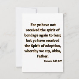 Romans 8:15 KJV Bible Scripture Hälsning Kort