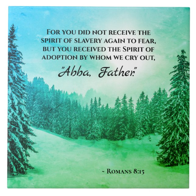 Romans 8:15 Vi gråter ut "Abba Far" Kakelplatta (Framsidan)