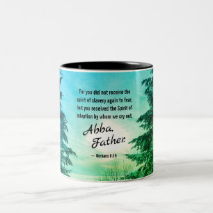Romans 8:15 Vi gråter ut "Abba Far" Två-Tonad Mugg