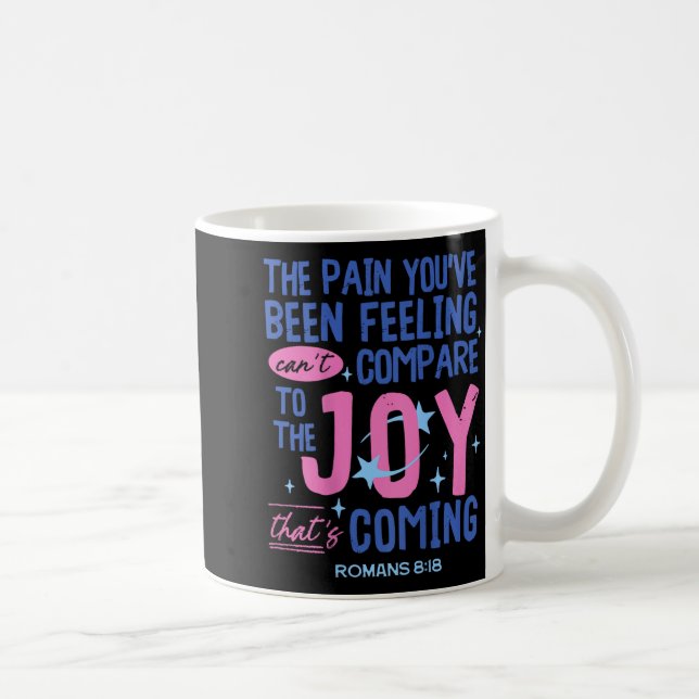Romans 8_18 Bible Joy Is Coming Insrational Christ Kaffemugg (Höger)
