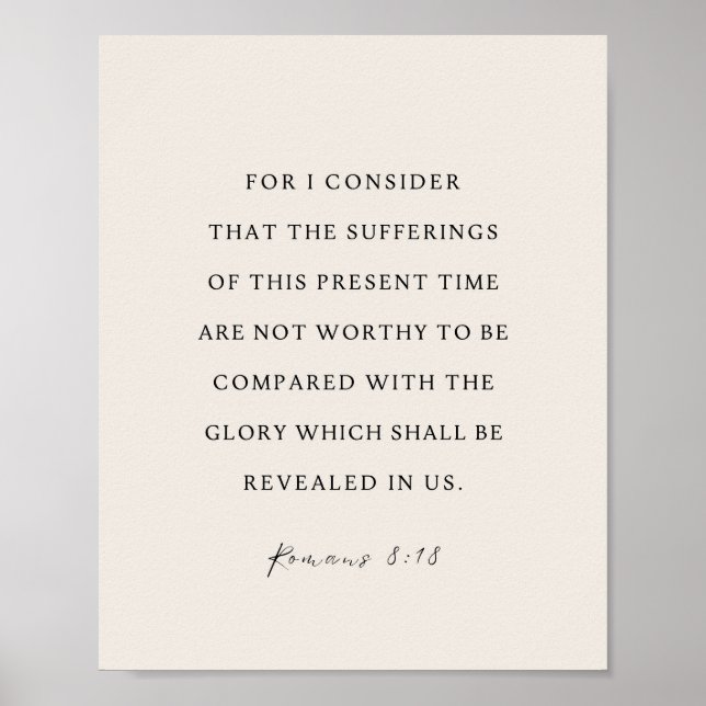 Romans 8:18 Bible Verse Poster (Framsidan)