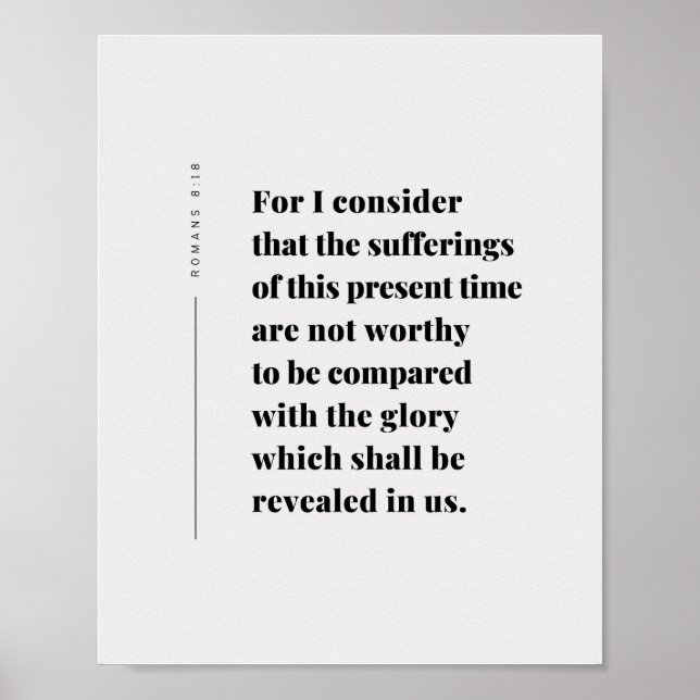 Romans 8:18 Bible Verse Poster (Framsidan)