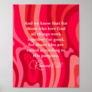 Romans 8:28 All Sak arbetar tillsammans Skript Poster