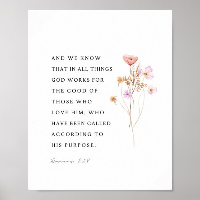 Romans 8:28 All Things Work Together Poster (Framsidan)