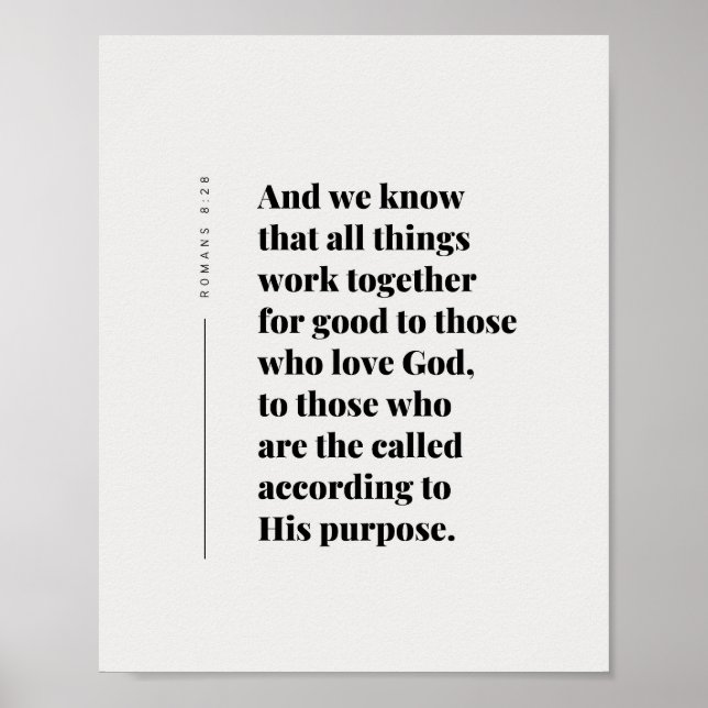 Romans 8:28 All Things Work Together Poster (Framsidan)