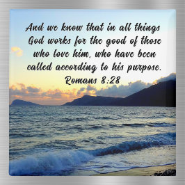 Romans 8:28 Anpassningsbar Bible Verse Sunset Magnet