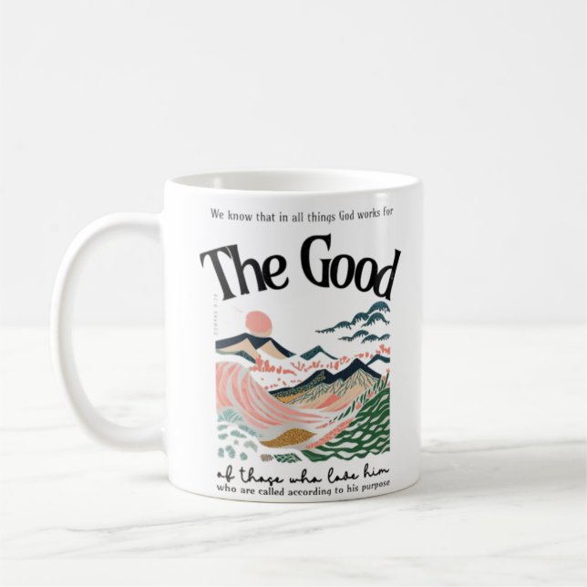 Romans 8:28 Artwork Kaffemugg (Vänster)