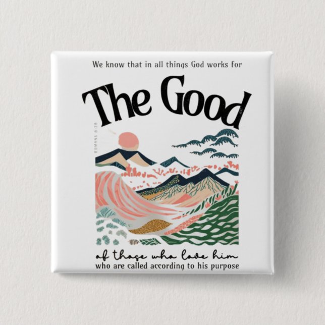 Romans 8:28 Artwork Knapp (Framsida)