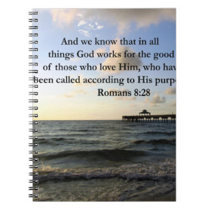 ROMANS 8:28 BIBLE ANTECKNINGSBOK MED SPIRAL