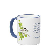 Romans 8:28 Bible Scripture Chickadee Bird Art