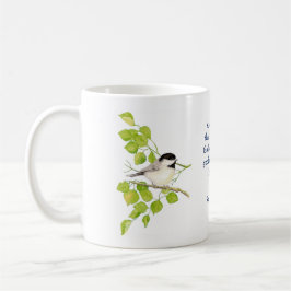 Romans 8:28 Bible Scripture Chickadee Bird Art Kaffemugg