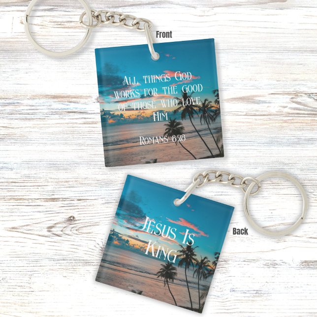 Romans 8:28 Bible Verse med Tropical Beach Sunset (Skapare uppladdad)