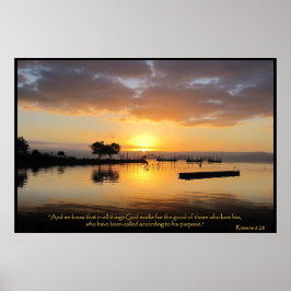 Romans 8:28 Christian Bible Verse Poster