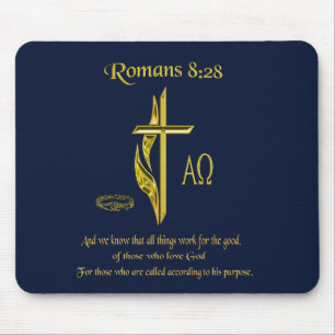 Romans 8:28 Christian Mousepad Musmatta