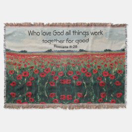Romans 8:28 Christian Throw Blanket Filt