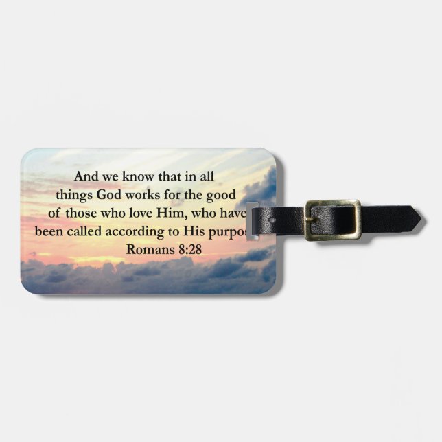 ROMANS 8:28 FAITH BAGAGEBRICKA (Horisontell Framsida)