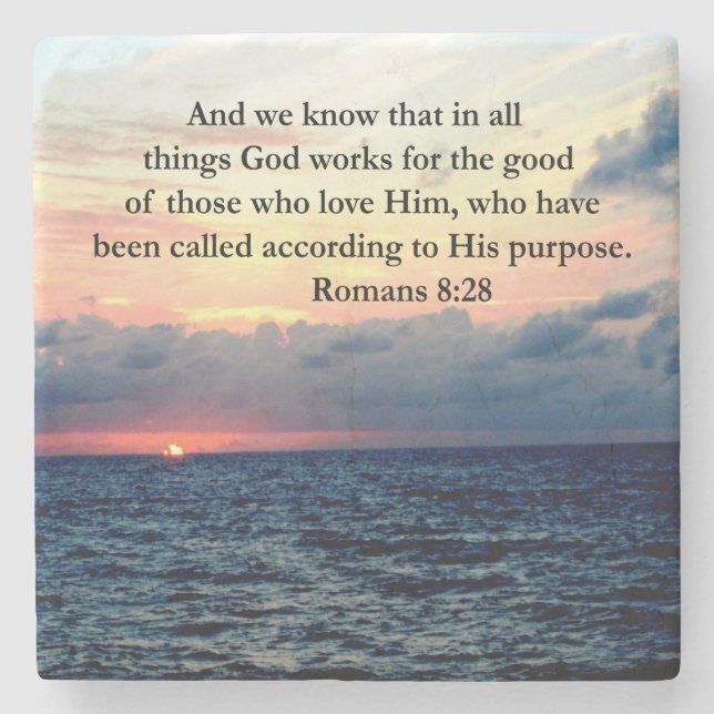 ROMANS 8:28 FAITH UNDERLÄGG STEN (Framsidan)