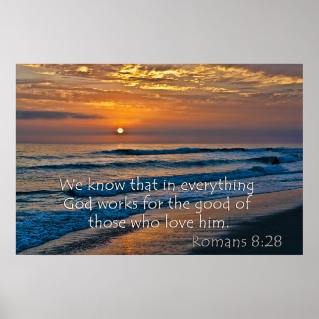 Romans 8:28 Gud fors för bra Poster (Framsidan)