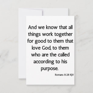 Romans 8:28 KJV Bible Verse Greeting Card Kort