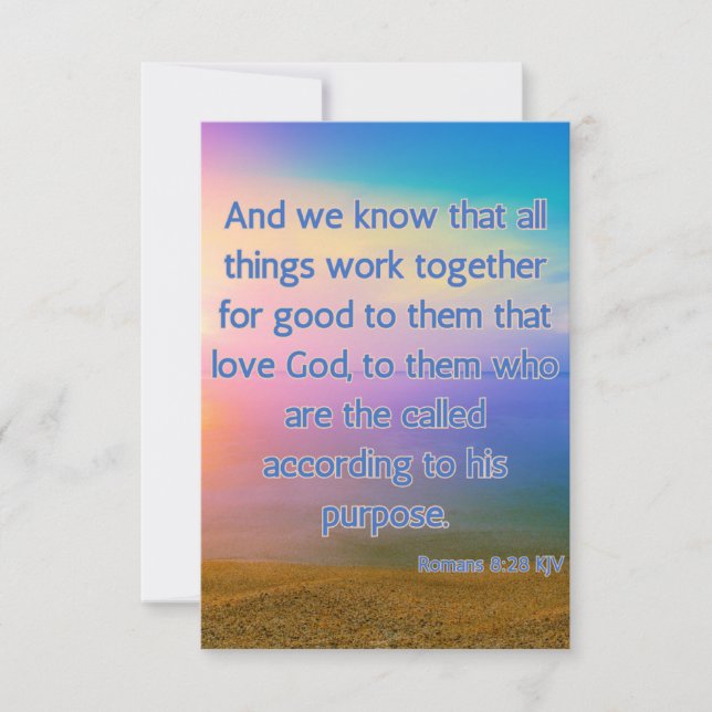 Romans 8:28 KJV Bible Verse Pic Greeting Card Kort (Framsida)