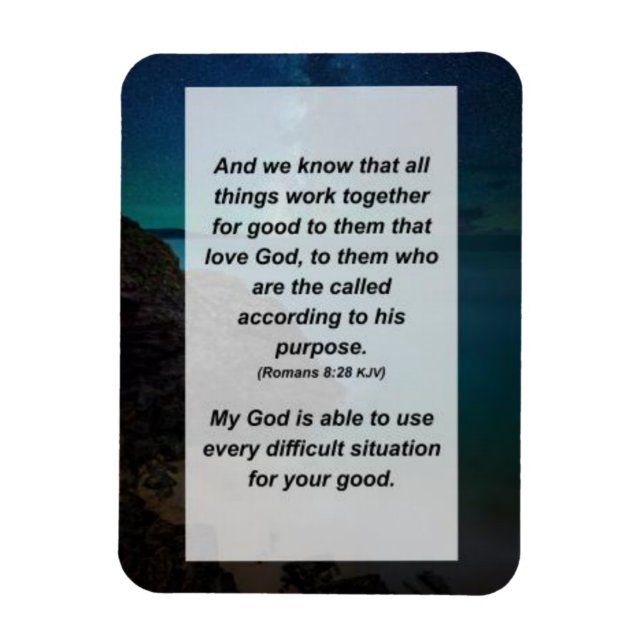 Romans 8:28 och vi vet att sak fungerar magnet (Vertikal)