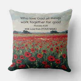 Romans 8:28 Personalized Christian Throw Pillow Kudde